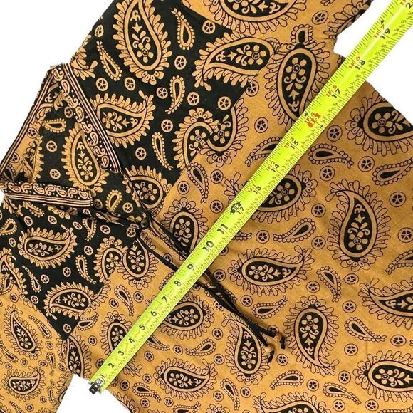 Paisley Print Cotton Band Collar Tapered Tunic Women’s Size Small - Picture 4 of 8